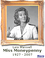Actress Lois Maxwell, who starred as Miss Moneypenny in a string of James Bond movies, has died at age 80. 